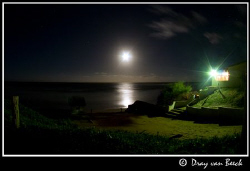 Full moon at Zavora beach. by Dray Van Beeck 